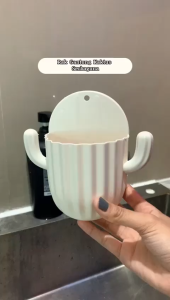 Adzkia35 Rak Dinding Tempel Bentuk Kaktus 2 In1 / Hook Wall Mounted Storage Rack Cactus Serbaguna