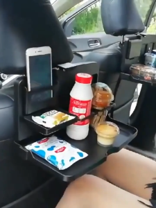 รถแบบพกพาโต๊ะรับประทานอาหารพับอาหารถ้วยถาดภายในรถจัดเก็บชั้นวางเบาะหลังถ้วย H Olde มัลติฟังก์ชั่รถชิ้นส่วนรถยนต์