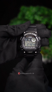 Jam Tangan Pria Casio W-735H-1A Vibration Alarm Digital Dial Black Resin Band
