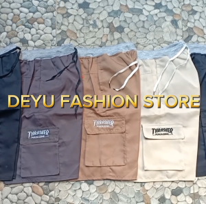 Celana Pendek Cargo Pria ISI 5 PCS Saku Gembol Bahan Katun Tebal Premium Nyaman Dipakai