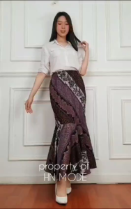 HN MODE - Rok duyung plisket batik motif floral terbaru