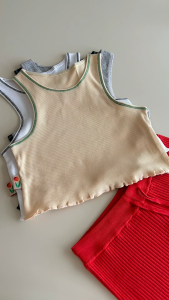 EVERYDAY APPARELS ruffle crop เสื้อกล้ามครอปปลายหยัก