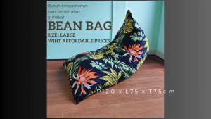 Bean Bag Plus Isi 2Layer Siap Pakai Bahan Katun Motif Adem
