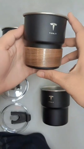 พร้อมส่งจากไทย แก้วกาแฟสแตนเลส 304 แก้วกาแฟมินิ แก้วเก็บอุณหภูมิ เล็กกะทันรัดพกพาสะดวก 300 ml ลาย TESLA