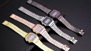 KAMJE Jam Tangan Digital LED Tali Rantai Stainless Steel Waterproof