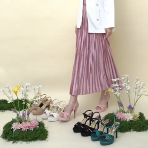 Nicholas Edison Heel Eira Black Sandal Platform Heel Tali Silang Terbaru