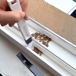 แปรงทำความสะอาดคีย์บอร์ดมัลติฟังก์ชั่น ประตู หน้าต่าง แปรงทำความสะอาดร่องเล็กๆ พร้อมที่ตักขยะ G2691