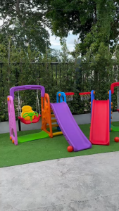 Np Toys สไลเดอร์ชิงช้ารุ่นสูงพิเศษ สไลเดอร์เด็กแบบ3in1 แยกประกอบได้แบบมีชิงช้าและแบบกระดานลื่น แถมแป้นบาส+ลูกบาส NP.8033