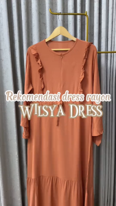 Wilsya Dress Hitam Realpic Maxy Bahan Rayon Twill Muslim Wanita