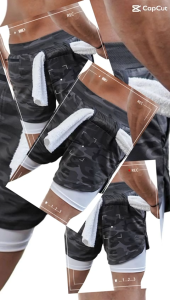 🔥🇲🇾 KOOWOO 🇲🇾🔥2Layer Men Short Seluar Lari Berkembar Lapisan Dua Cepat Kering Seluar Sukan Gimnasium