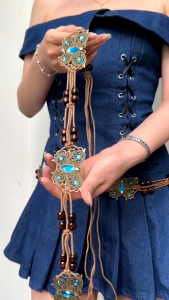 Thắt lưng bện tua rua sợi xích xỏ hạt phong cách Bohemian cho nữ DV117 - Thắt Lưng Giá Tốt