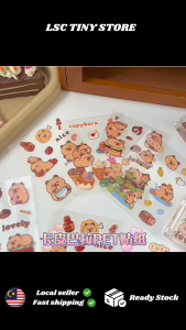 Cute Capybara-Themed Waterproof Vinyl Stickers for Stationery & Crafts