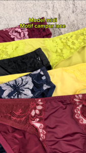 Celana Dalam Wanita Panty Lace Renda Underwear Brand Terkenal Model Midi Nylon Sudah Terjual Puluhan Ribu CDYS1 CDYS