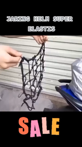 Jaring Helm Motor Pengikat Di Jok 6 Kaitan Bahan Polyester Tebal Kuat Ukuran 30x30cm OO