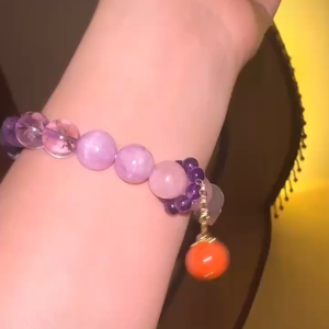 Natural Crystal Bracelet Natural Nine Purple Fire Multi-Treasure Crystal Bracelet Amethyst bracelet Good for study Good for work 九紫离火 龙年本命年手链 助学业 助事业