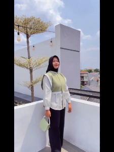 Blouse Salur Rompi Wanita Kekinian Terbaru Variasi Renda Cantik Busui Frendly