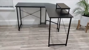 FISHERMAN L-Shaped Corner Desktop Computer Desk Esports Desk Computer Desk With Storage Rack Corner Office Desk Work Table