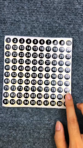 Decal Số (1cm) Dán Từ 1 đến 100 Không Thấm Nước. Tem Số Dán Tròn Dán Quả Bóng Bàn Quay Lô Tô