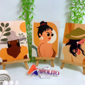 APOLITO (15X20 CM) HIASAN DINDING BOHO CEWEK ABSTRAK WALLDECOR PAJANGAN POSTER HIASAN KAMAR KAYU