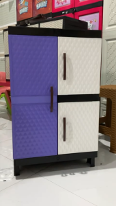Wardrobe Plastik Susun Galaxy Mini dengan Aksen Desain Geometris - Kapasitas 1-2 Ruang Gaya Modern