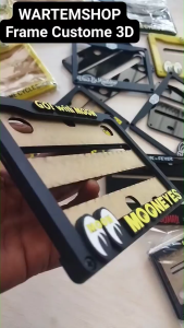 FRAME LICENSE PLAT CUSTOM MOON RA CING YELLOW 3