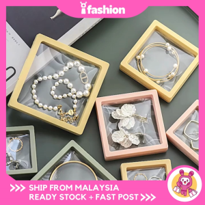iFASHION 1650 Jewelry Case 3D PE Floating Frame Display Stand Jewelry Holder Necklace Earrings Ring Box Organizer