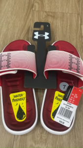 Dép quai ngang UNDER ARMOUR Mercenary màu đỏ phối trắng 3025851-601 cho nam và nữ của Mỹ