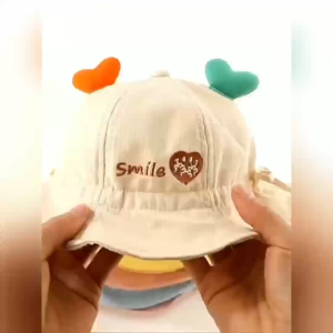 Baby sun hat Baby hat adjustable cotton breathable beach hat suitable for 6-24 months old