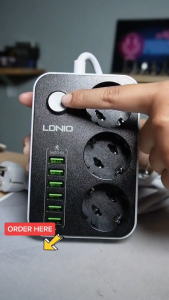 【IN STOCK】Stop kontak 6 Power Socket 4 USB 1 USB 3.0 1 PD 20W - Fast Charging - Kabel 2 Meter