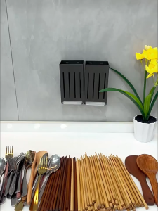 MEIDOO Giá đựngthép không gỉ ống thoát nước cho nhà bếp Giá đựng dao nhà bếp gắn tường không cần khoan để dễ dàng lắp đặt và sử dụng