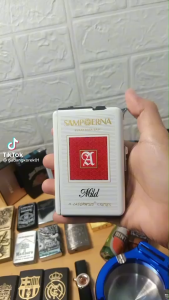 กล่องใส่บุหรี มีจุดในตัว กล่องอลูมิเนียมใส่ได้ 2 IN 1มี ไฟแช็คไฟฟ้า กล่องกันน้ำ กันกระแทก กล่องเก็บบุหรี กล่องใส่บุหร