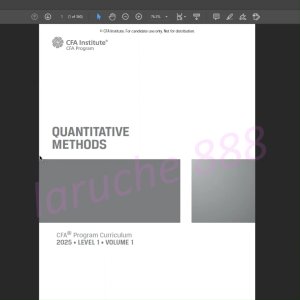 REPRINTED: 2025 CFA CURRICULUM LEVEL 1 (VOLUME 1-10)