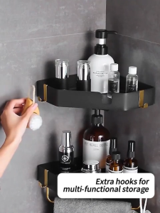 JOTO 304 Stainless Steel Corner Shelves Rack Organizer Bathroom Shelf Wall Mounted Bathroom Rack Toilet Accesories