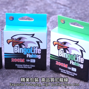 Bingolife Senar Pancing Monofilamen 200m Tali Pancing Nilon Jepang 1.4kg~21kg Merah Hijau Biru Tahan Aus