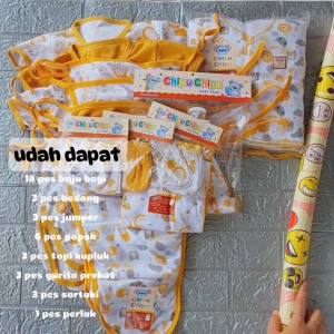 Paket Hemat Lengkap Lahiran Perlengkapan Baju Bayi Baru Lahir Isi Komplit Set Pakaian Bayi Newborn Lengkap Chipu Kuning Mustard Bahan Lembut