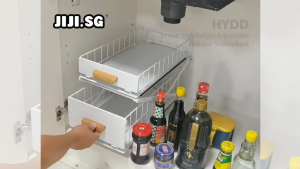 (JIJI SG) HYDD Under Sink Height Adjustable Pull-out Shelve Rack / Foldable / Storage Basket
