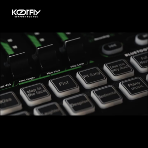 KoorFly Sound Card KF01 Mixer Capacitance Microphone Set Eliminate Original Songs and Customize Sound Effects 48V Audio Interface Sound