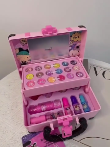 Girl Makeup Toys for Kids Up Set Early Learning Educational Princess Gift Solek Kanak  Pretend Play Sanrio Kuromi 三丽鸥化妆盒