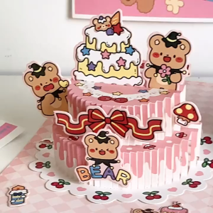 การ์ด ป็อปอัพ ดีไอวาย สามมิติ ลายสุดน่ารัก DIY Pop up Card