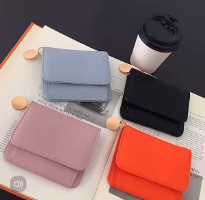 ice cherry กระเป๋าสตางค์มินิมอล สีน่ารัก พกพาสะดวก ขนาดเล็กแบบพกพา พร้อมช่องใส่บัตร 4สี