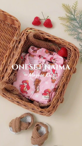 0-18 Bulan Setelan Bayi Perempuan Oneset Naima by Mybee Free Bandana