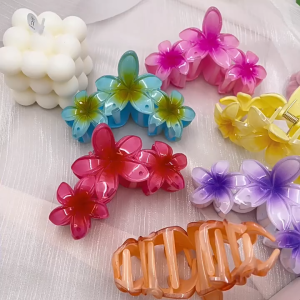 FR-C1152 Jepit Rambut 3 Bunga Kamboja Frangipani Hairclip / Hair Claw Jedai Kamboja Triplet Bunga 3