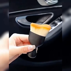 Sikat Pembersih Interior Mobil logo Gagang Pendek Bahan Nilon Kualitas Tinggi 10x5cm Sikat Penghilang Debu Celah Mobi