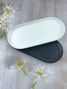 จานเซรามิค  จานเปล สไตล์ญี่ปุ่น  ขนาด 5.3 x 11.75 นิ้ว