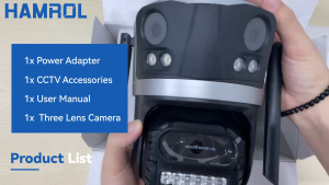 Hamrol 12MP Three Lens Three Screen PTZ WIFI Camera 9MP Outdoor Waterproof Network Remote Viewing CCTV ICsee