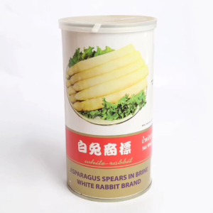 หน่อไม้ฝหน่อไม้ฝรั่ง หน่อไม้ฝรั่งในน้ำเกลือ หน่อไม้ตรากระต่ายขาว ขนาด800 กรัม