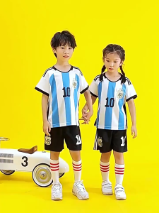 2024 EURO Cup National Team Kids Soccer Jersey Argentina Messi Portugal Ronaldo Brazil Neymar France Mbappe  Children Football  Jersey Sports Uniform
