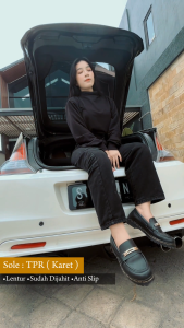 Sepatu Wanta Sepatu Loafers Slop Kulit Premium D-01