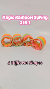 12 pcs in 1 Box Magic Rainbow Spring Different Shape 2 In 1 不同形状2IN1彩虹色弹簧 *READY STOCK*