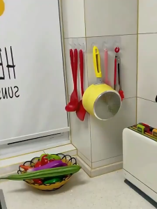 STRONG ADHESIVE SEAMLESS HOOKS KITCHEN BATHROOM WATERPROOF TRANSPARENT WALL CRYSTAL CONNECTED HANGING STICKY MAGIC STRONG HOOKS